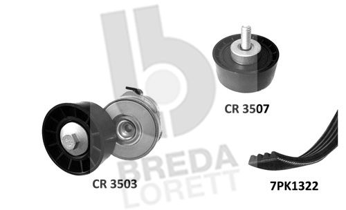 BREDA LORETT V formos rumbuotas diržas, komplektas KCA0032